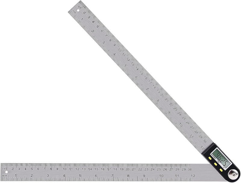 Yangoutool Store Yanguotool Digital Angle Ruler: 300mm/12-Inch Protractor Finder with Stainless Steel Ruler, Ideal for Woodworking, Construction, Level Measuring - Image 1
